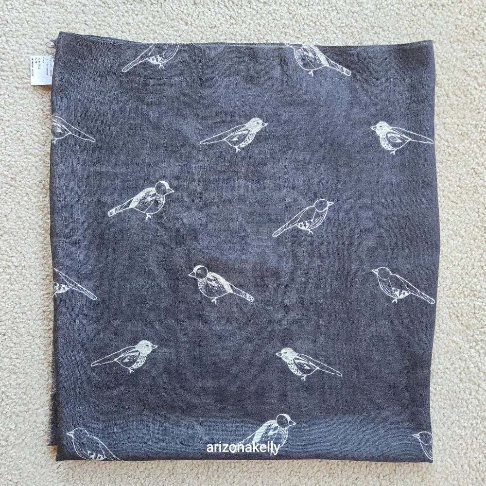 NWT Beck Sondergaard Wool/Silk Sparrow Scarf LIghtweight Bird